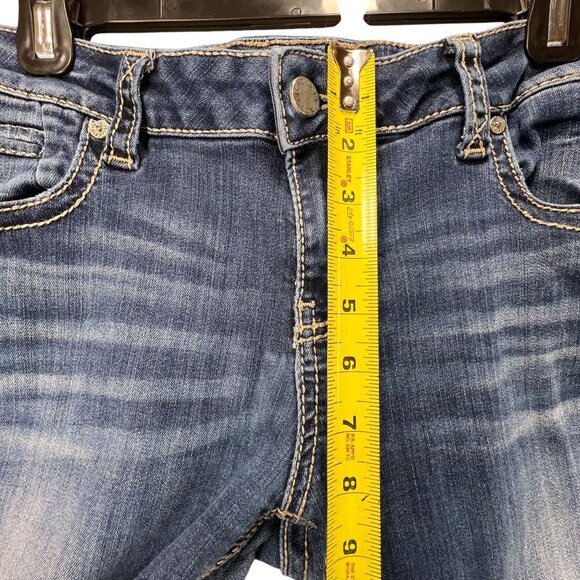 Buckle Black Mid-Rise Skinny Stretch Jeans Blue Fit 53 Distressed 30x32 Womens - Picture 15 of 16